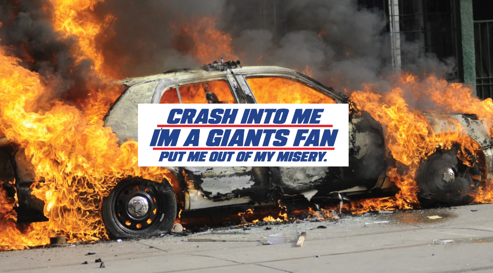 NY Giants Fan Bumper Sticker