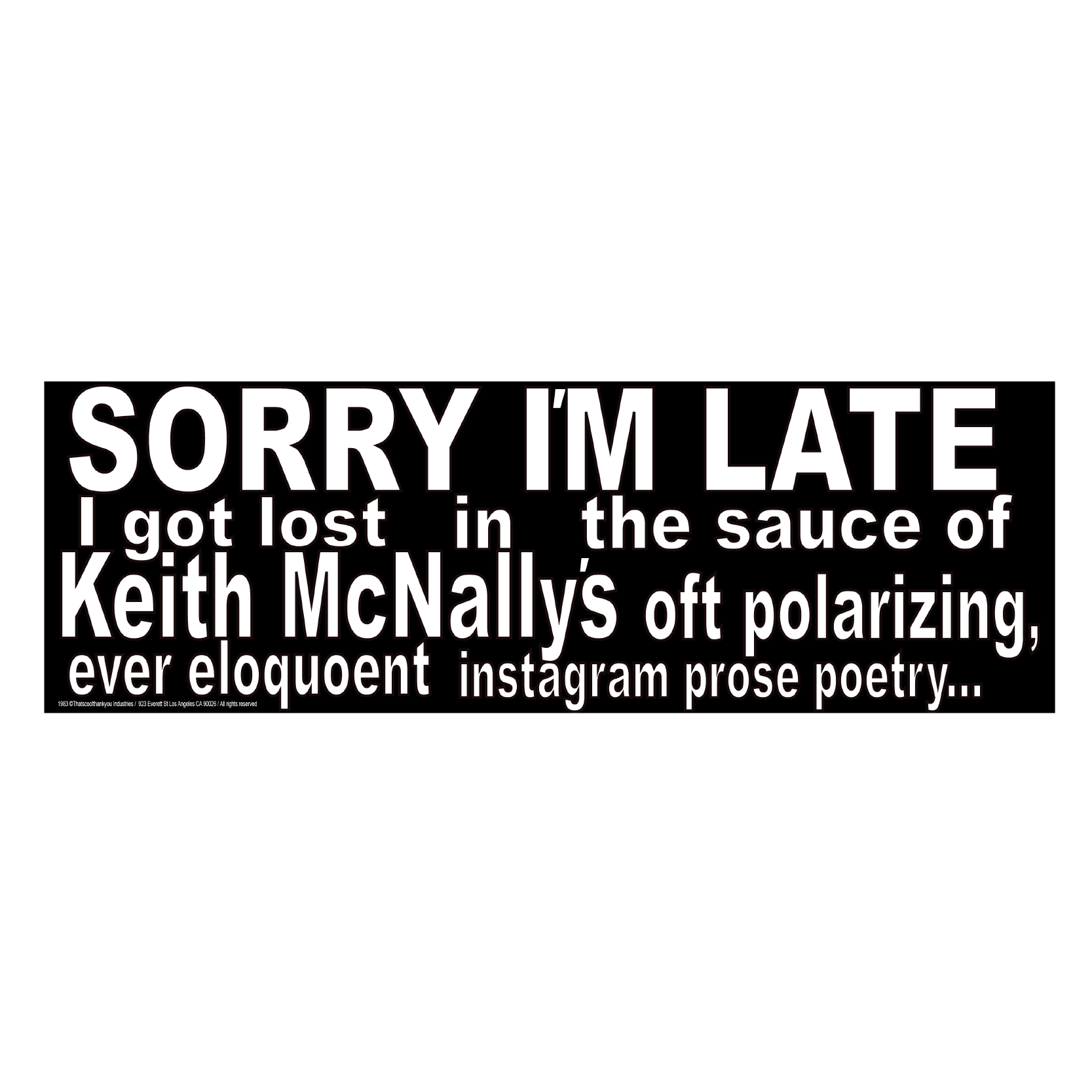 KEITH MCNALLY Sticker – That's Cool Thank You